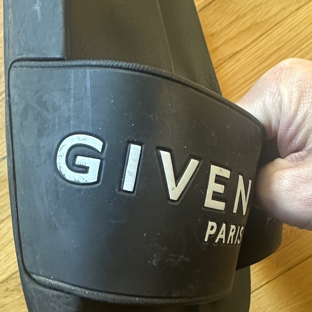 Givenchy Black Slide Sandals with White Logo - Picture 4 of 7